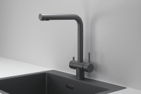 Смеситель для кухни Granula Kitchen Space 7011 графит матовый, подключение к фильтру