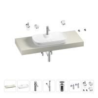 Раковина 60 см со столешницей 120 см Wellsee Croquis 2.0 201008736 в наборе 10 в 1: столешница, раковина, смеситель, сифон, выпуск, угловые вентили, аксессуары (цвет хром)