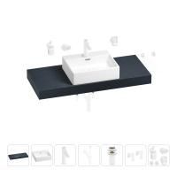 Раковина 50 см со столешницей 120 см Wellsee Graceful Pro 201012530 в наборе 10 в 1: столешница, раковина, смеситель, сифон, донный клапан, угловые вентили, аксессуары (цвет матовый белый)