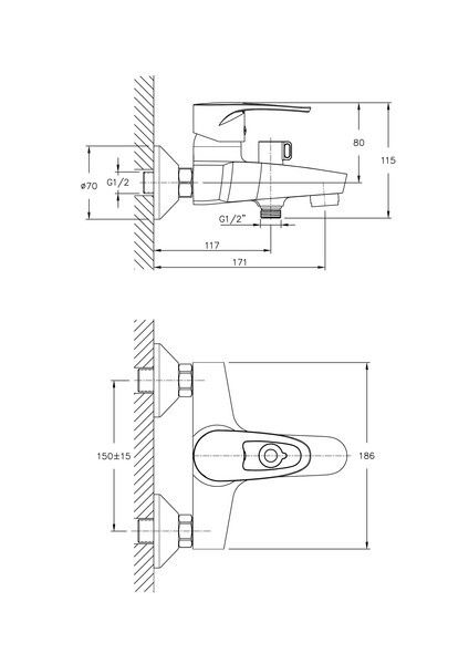 Смеситель для ванны Haiba HB6065