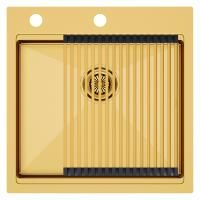 Мойка нерж. сталь KRONER-PRO 51, PM705151-BG, брашированное золото, 510х510мм, Paulmark