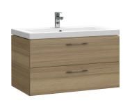 Тумба с умывальником подвесная Cersanit LARA 80 с COMO 80 орех, 63416 + S-UM-COM80/1-w