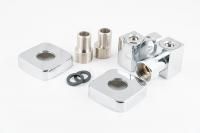 Уголок квадратный для полотенцесушителей 3/4" х 1/2" гайка-штуцер, с эксцентриком и отражателем