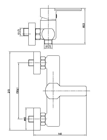 Смеситель для душа Cersanit SMART однорычажный, 63049