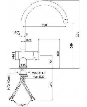 Смеситель для кухни Paffoni RINGO RIN180CR