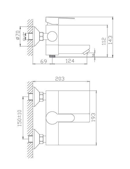 Смеситель для ванны Haiba HB60801