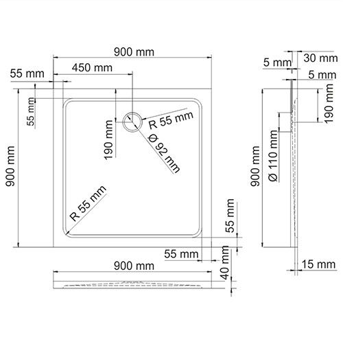 Душевой поддон WasserKRAFT Berkel 48T03