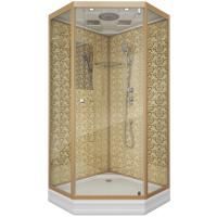 Душевая кабина Niagara Luxe NG-7702DG 100x100х210, низкий поддон 15 см, стенки золото