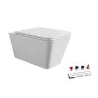 Alice Hide Square комплект:31210109 Подвесной унитаз, форма-квадрат, белый матовый, без сливного механизма, без крепежного набораMC3109SQS Сиденье для унитаза softclose, форма-квадрат, белый матовый, поставляется с набором крепленияFIX10 Набор крепежны