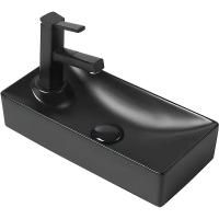 Раковина керамическая, накладная/подвесная (черная матовая) SantiLine SL-2009RMB