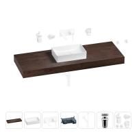 Раковина 42 см со столешницей 140 см Wellsee Pure BY Wellsee 201011040 в наборе 9 в 1: столешница, раковина, встраиваемый смеситель, сифон, выпуск, аксессуары (цвет набора матовый белый)