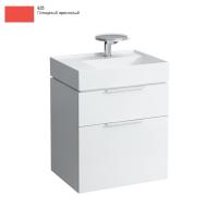 Модуль под раковину Kartell by laufen 59,5х45,5х61,5 см, глянцевый оранжевый, 2 ящика, раковина справа 4.0756.2.033.635.1