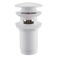 Донный клапан ABBER AF0010W с переливом, клик-клак, белый