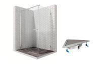 Душевой уголок Ambassador Abner 10011104L-ST7, прямоугольный, угловой трап, 120х90