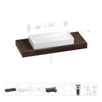 Раковина 75 см со столешницей 120 см Wellsee Pure BY Wellsee 201011750 в наборе 9 в 1: столешница, раковина, встраиваемый смеситель, сифон, выпуск, аксессуары (цвет набора матовый белый)