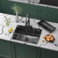 Кухонная мойка Roxen Simple 60 PVD (графит) с коландером и дозатором