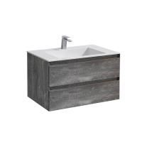 Тумба Vincea Luka 800 подвесная, 2 выкатных ящика soft-close, G.Stone с умывальником VCB-13800W из искусственного камня, цвет белый