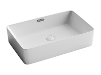Умывальник Ceramicanova чаша накладная прямоугольная со сливом переливом Element 600x380x140мм