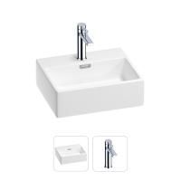 Раковина для ванной Wellsee Graceful Pro 201000771 в наборе 2 в 1: прямоугольная раковина белого глянцевого цвета, смеситель в цвете хром