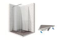 Душевой уголок Ambassador Nord 13011105-ST15, квадратный, угловой трап, 90х90
