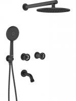 Душевая система Laveo Muro BAU_711P скрытого монтажа с изливом черный