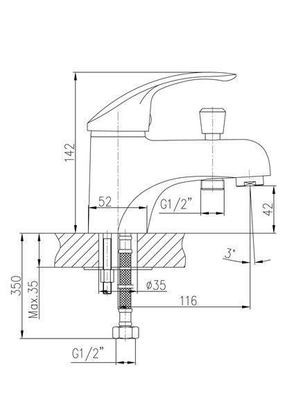 Смеситель для ванны Haiba HB1221