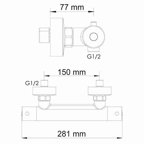 Смеситель для душа термостатический WasserKRAFT Berkel 4822 Thermo