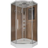 Душевая кабина Niagara Luxe NG-7717WD 100x100x215, низкий поддон, стенки деревянные