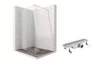 Душевая перегородка Ambassador Walk-in 15031106-ST2, свободный вход, линейный трап,100х25