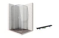 Душевой уголок Ambassador Queen 11011102-PR1, полукруглый, линейный трап, 100х100