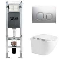 Унитаз с инсталляцией WeltWasser AMBERG 350 ST + MERZBACH 004 GL-WT + AMBERG RD-CR