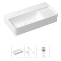 Комплект 3 в 1 Lavinia Boho Bathroom Sink 21520540: накладная фарфоровая раковина 60 см, металлический сифон, донный клапан