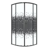 Душевое ограждение Niagara Eco NG-1007-14BLACK (90х90х190) четверть круга,раздвижное,черный,стекло мозаика