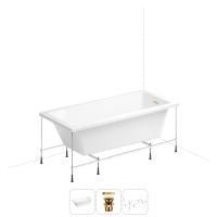 Акриловая ванна в наборе 3 в 1: встраиваемая ванна, слив-перелив, каркас Wellsee FreeDom 2.0 20212779R