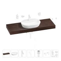 Раковина 60 см со столешницей 140 см Wellsee Calin 201007870 в наборе 10 в 1: столешница, раковина, смеситель, сифон, донный клапан, угловые вентили, аксессуары (цвет матовый белый)