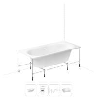 Акриловая ванна в наборе 4 в 1: встраиваемая ванна, слив-перелив, каркас, подголовник Wellsee Dream For More 20216810R