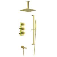 Встраиваемая душевая система с термостатом TIMO Selene SX-2239/17SM, матовое золото