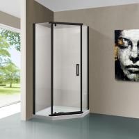 Душевой уголок Vincea Stresa VSP-1S900CLB, 900*900, черный, стекло прозрачное