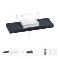 Раковина 50 см со столешницей 140 см Wellsee Pure BY Wellsee 201011470 в наборе 9 в 1: столешница, раковина, встраиваемый смеситель, сифон, выпуск, аксессуары (цвет набора матовый белый)