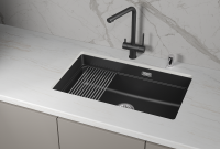 Мойка для кухни Granula Kitchen Space 7303iU шварц, 73х45 см, прямоугольная