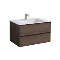 Тумба под раковину Vincea Luka 800 подвесная, 2 выкатных ящика soft-close, R.Oak
