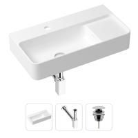 Комплект 3 в 1 Lavinia Boho Bathroom Sink 21520503: накладная фарфоровая раковина 60 см, металлический сифон, донный клапан