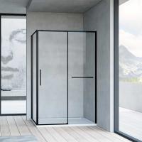 Душевой уголок Слим Софт (Slim Soft) VSR-1SS8015CLB, 1500*800, черный, стекло прозрачное