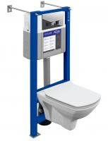 Комплект Cersanit CARINA XL CO DPL EO slim инсталляция AQUA SMART M40 кнопка MOVI пластик хром глянцевый, 63486