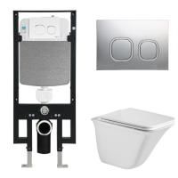 Унитаз с инсталляцией WeltWasser AMBERG 497 + ROTBACH 004 GL-WT + AMBERG RD-CR