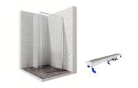 Душевой уголок Ambassador Diamond 12011103R-ST3, квадратный, линейный трап, 100х100