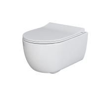 Унитаз Ambassador Abner 103T20001R (545х360х330) белый, подвесной безободковый с тонкой крышкой