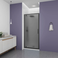 Душевая дверь Veconi Ottimo P30 B, 900x1900, черный матовый, стекло тонированное матовое