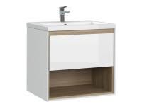 Тумба с умывальником подвесная Cersanit LOUNA 60 с COMO 60 белый, 64070 + S-UM-COM60/1-w