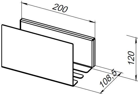 Полка Aquanet Магнум 20x120 черная матовая